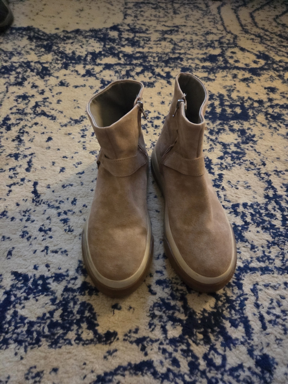 Free People Suede Ankle Boots in Tan